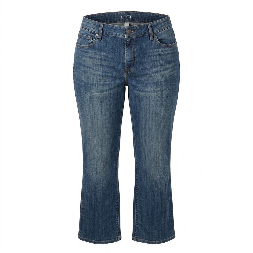 NWT Loft Curvy Bootcut Blue Medium Wash Stretch Jeans Women Size 16